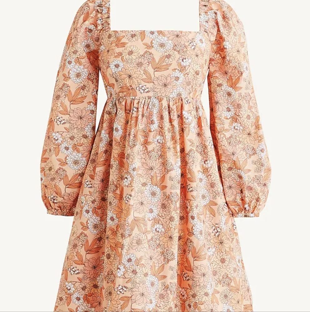J. Crew square neck cotton poplin dress